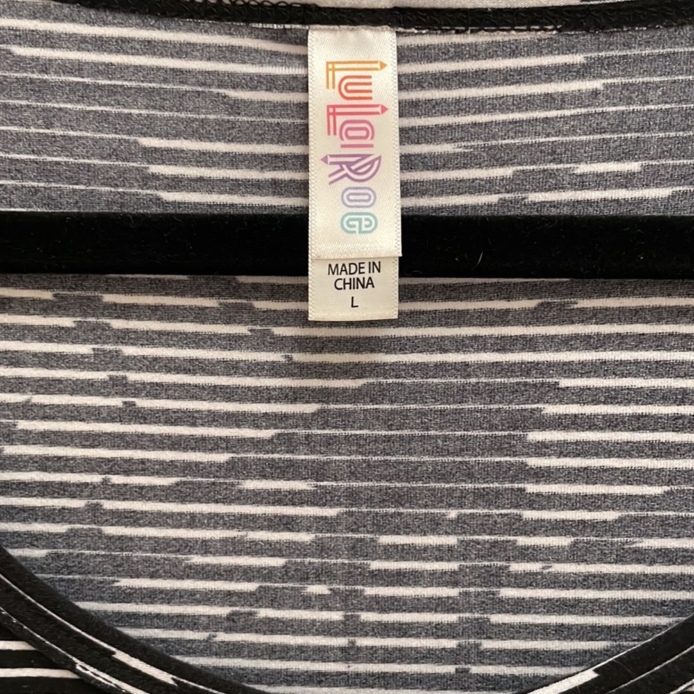 LuLaRoe Classic T - Black/White, Large - Picture 3 of 3